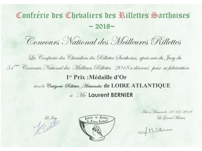 Médaille d'or Laurent Bernier
